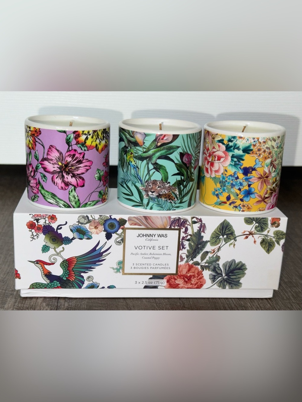 Johnny Was Set of 3 Scented Votive Candles - Coconut Soy Wax Blend, MSRP: $118
